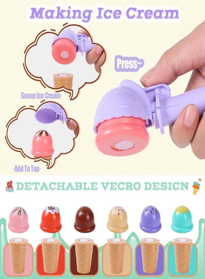 FENYAN Ice Cream Play Set, Pretend Play Store for Toddlers 3-5, Various Flavors Popsicle Ice Cream Counter Shop with Menu & Fake Money, Preschool Ice Cream Toys for Kids 3-8 Girls Birthday Gift - Image 4